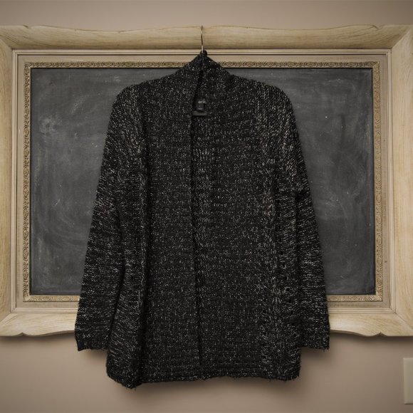 Erika Sweaters - Cozy Erika Sweater Cardigan Black and Silver